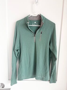 Men’s Free Fly Bamboo Quarter Zip Pullover Green Performance Top Small